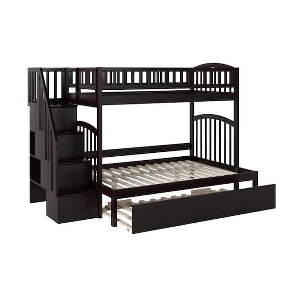 Twin Over Full Bunk Bed Measurements, Starship Twin Over Full Bunk Bed Grey Espresso