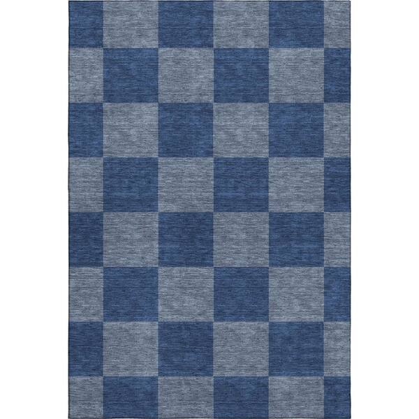 Mayfield Premium Machine Washable Abstract AMF2345 Blue 5 ft. x 7 ft. 6 in. Area Rug