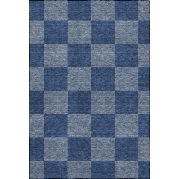 Mayfield Premium Machine Washable Abstract AMF2345 Blue 8 ft. x 10 ft. Area Rug