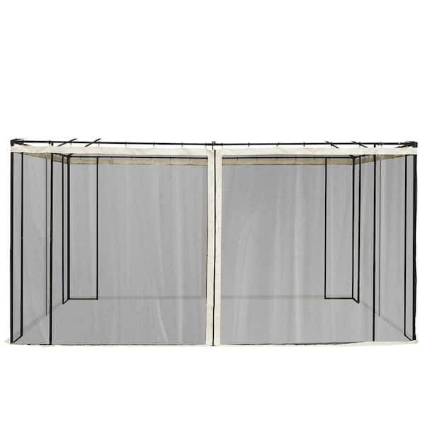 Replacement Mesh Mosquito Netting Screen Walls for 10 ft. x 13 ft. Patio Gazebo, 4-Panel Sidewalls with Zippers