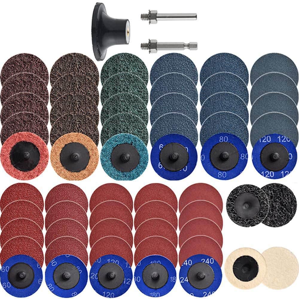 60pcs Sanding Discs Set 2 inch Quick Change Surface Conditioning Die Grinder Rust Paint Removal Polishing Kit price history on PriceWatchPro