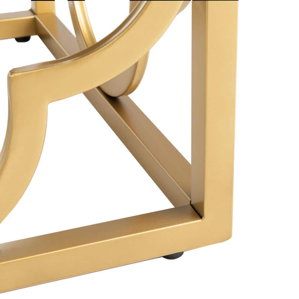 Elegant Fleur Quatrefoil Bench in Gray Velvet and Gold Finish