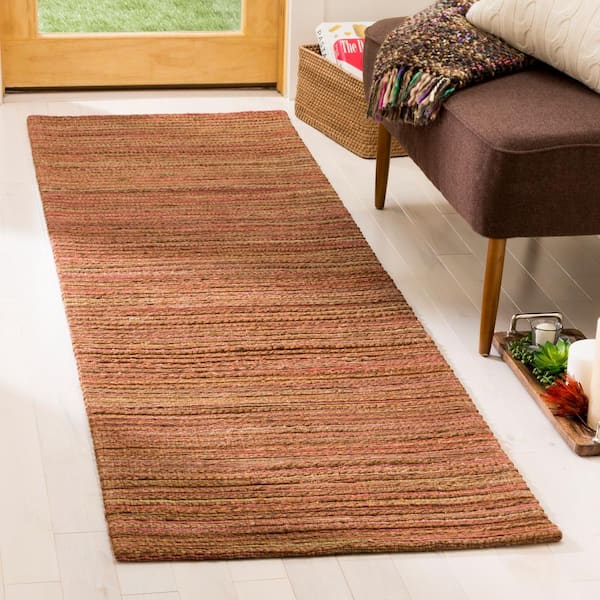 Cape Cod 2 ft. x 10 ft. Rust Solid Color Striped Runner Rug