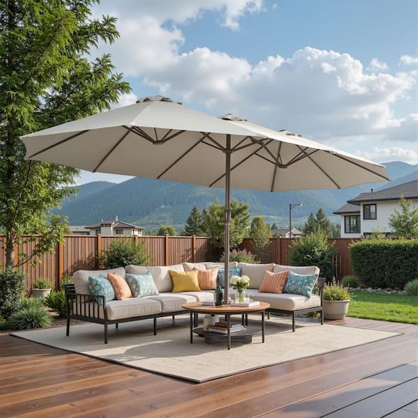 11 foot patio umbrella black 11' Twist Market Umbrella, Canvas Coal
