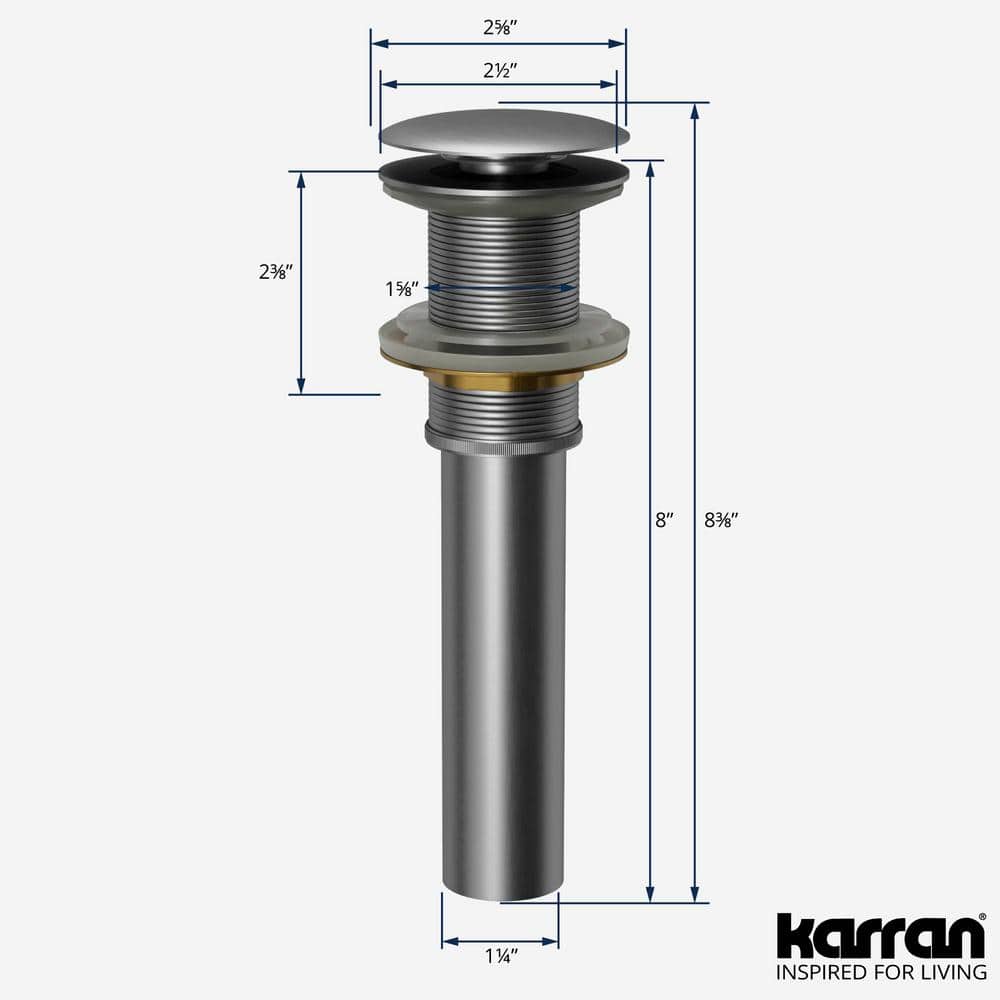 Stainless Steel Pop-Up Bathroom Sink Drain