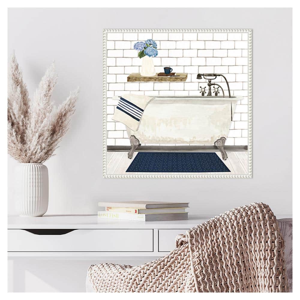 Farmhouse Bath I Tub Canvas Print with White Frame