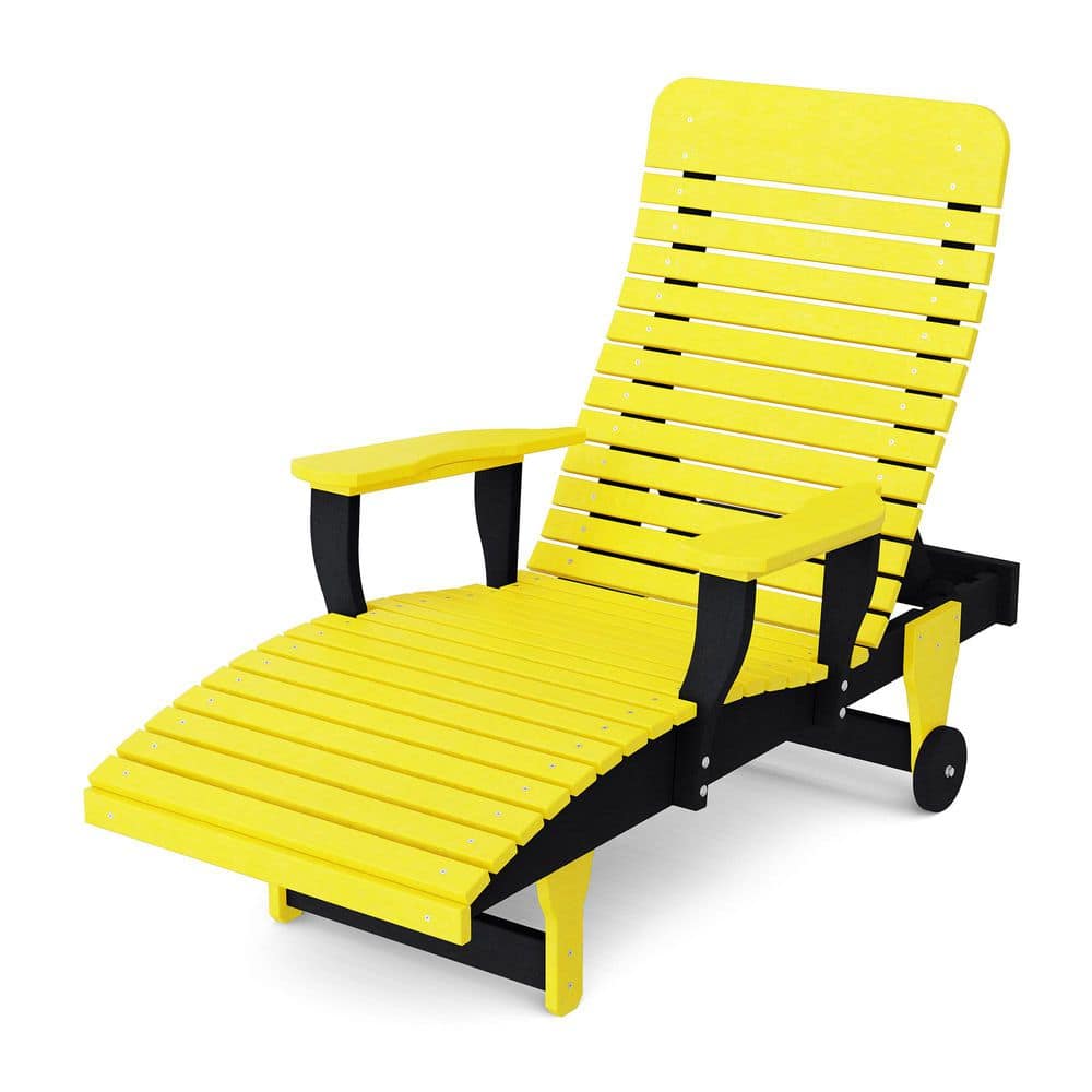 Signature Lemon Yellow and Black HDPE Plastic Outdoor Chaise Lounge price history on PriceWatchPro
