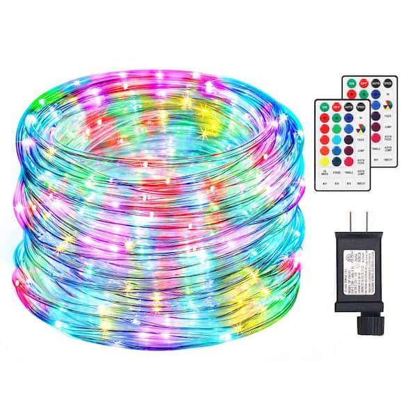 99 ft. Outdoor 16 Colors Plug-In Integrated LED Rope Light (1-Pack)
