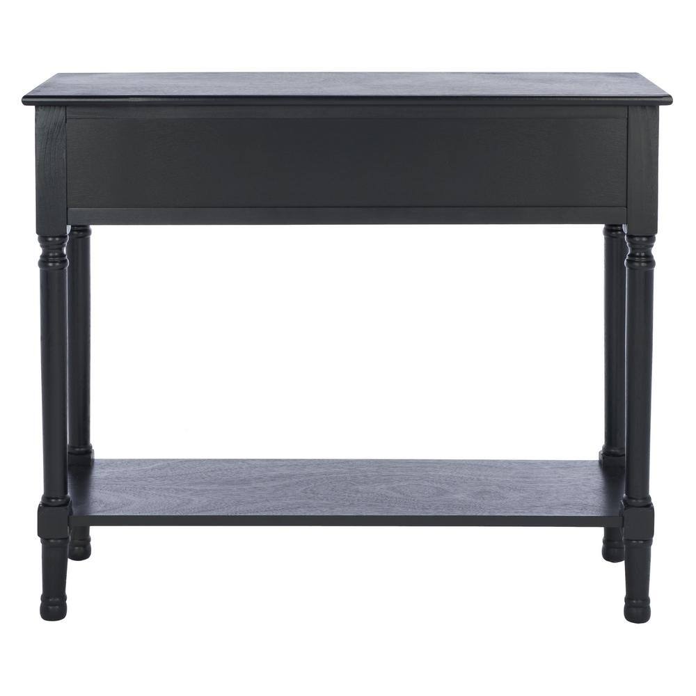 Peyton Black Wood and Metal Hallway Table with Storage
