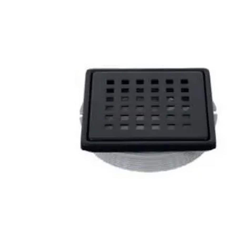 Tilux Square 4 in. W  x 4 in. L Drain Cover Stainless Steel Pwdr Ctd Matte Black for Shower Kit PVC Flange price history on PriceWatchPro