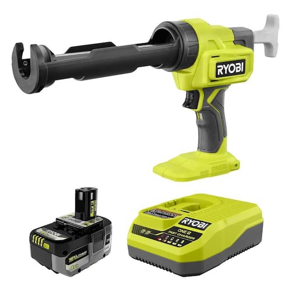 ONE+ 18V Cordless 10 oz. Caulk & Adhesive Gun with ONE+ 18V HIGH PERFORMANCE 4.0 Ah Battery and Charger