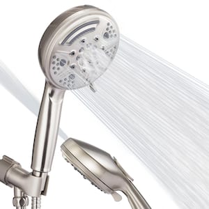 9-Spray Patterns with 2.5GPM 4.8 in. Wall Mount Fixed Shower Head in Brushed Nickel