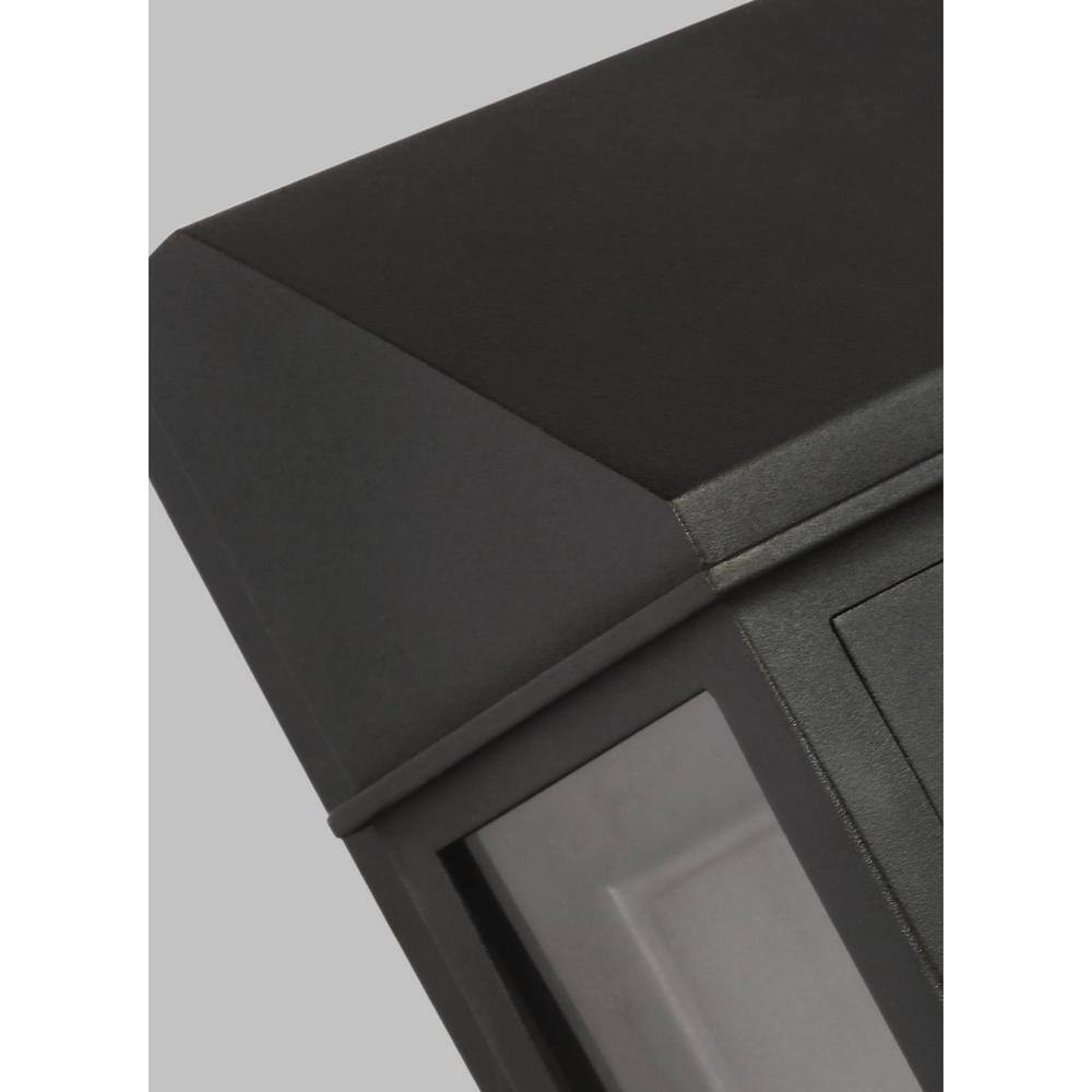 Black Aluminum 2-Light Outdoor Wall Lantern