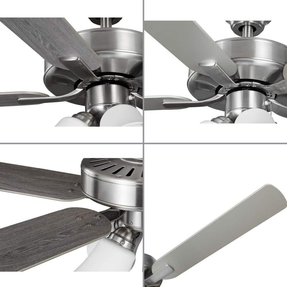 AirPro 52" Brushed Nickel Ceiling Fan with LED Light and Reversible Blades
