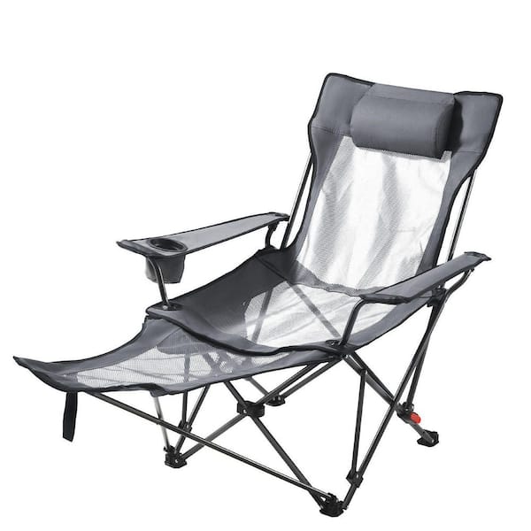 AFAIF 4-Adjustable Positions Portable Folding Gray Camping Chair