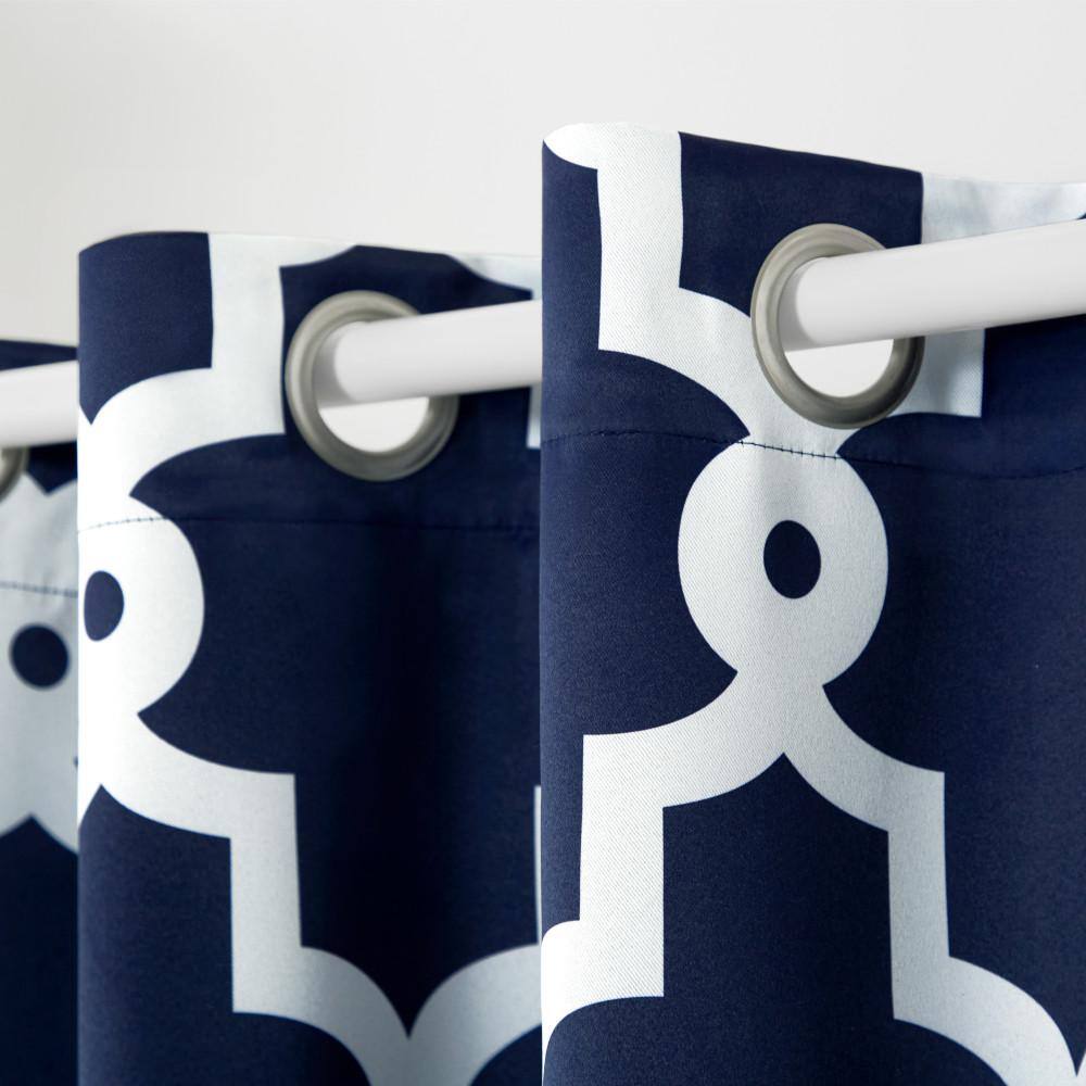 Peacoat Blue Polyester Blackout Grommet Window Panels, 96" Length