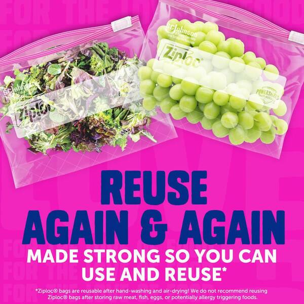 Ziploc Slider Storage Gallon Bags with Power Shield Technology (18