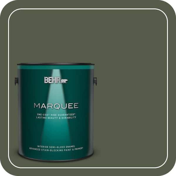 BEHR MARQUEE 1 gal. #430F-7 Windsor Moss Semi-Gloss Enamel Interior Paint & Primer