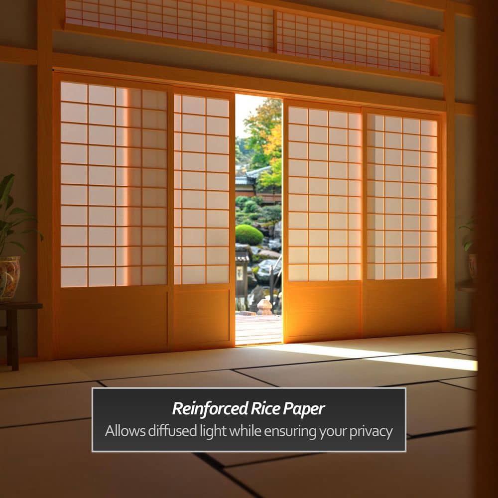 Zen Shoji Sliding Door Kit with Rice Paper Panels