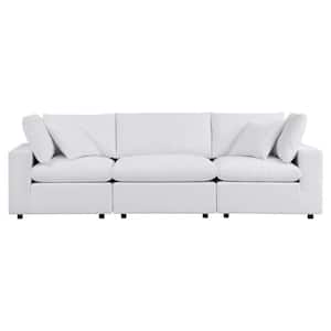 Commix Aluminum Outdoor Patio Couch with White Sunbrella Cushions
