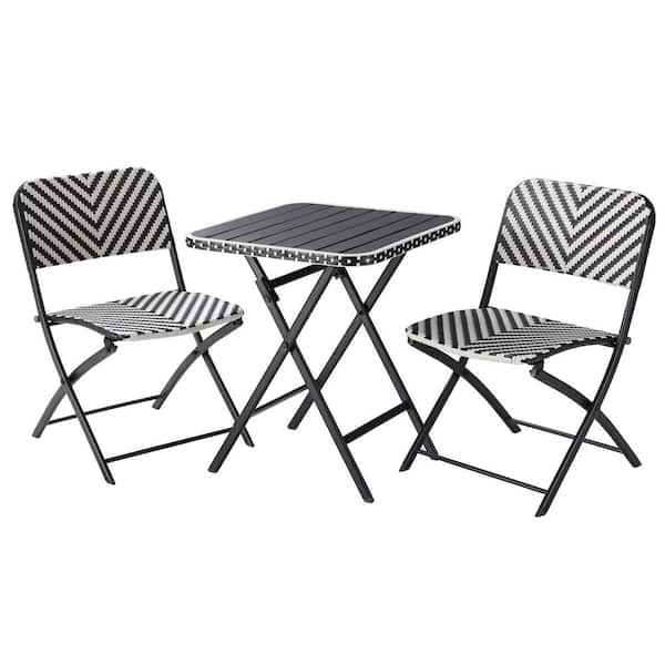 black and white bistro set