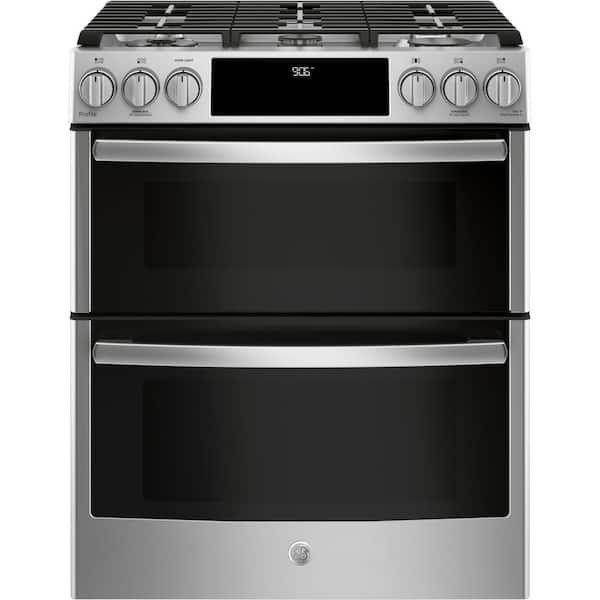 GE DO NOT SELL Profile 6.7 cu. ft. Smart Slide-In Double Oven Gas Range with Self-Cleaning Oven in Stainless Steel