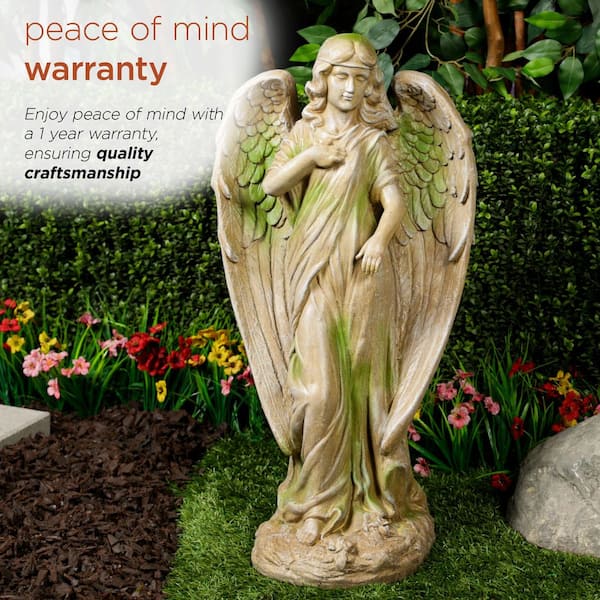 Alpine Corporation 31 in. Tall Old World Angel Garden Statue with