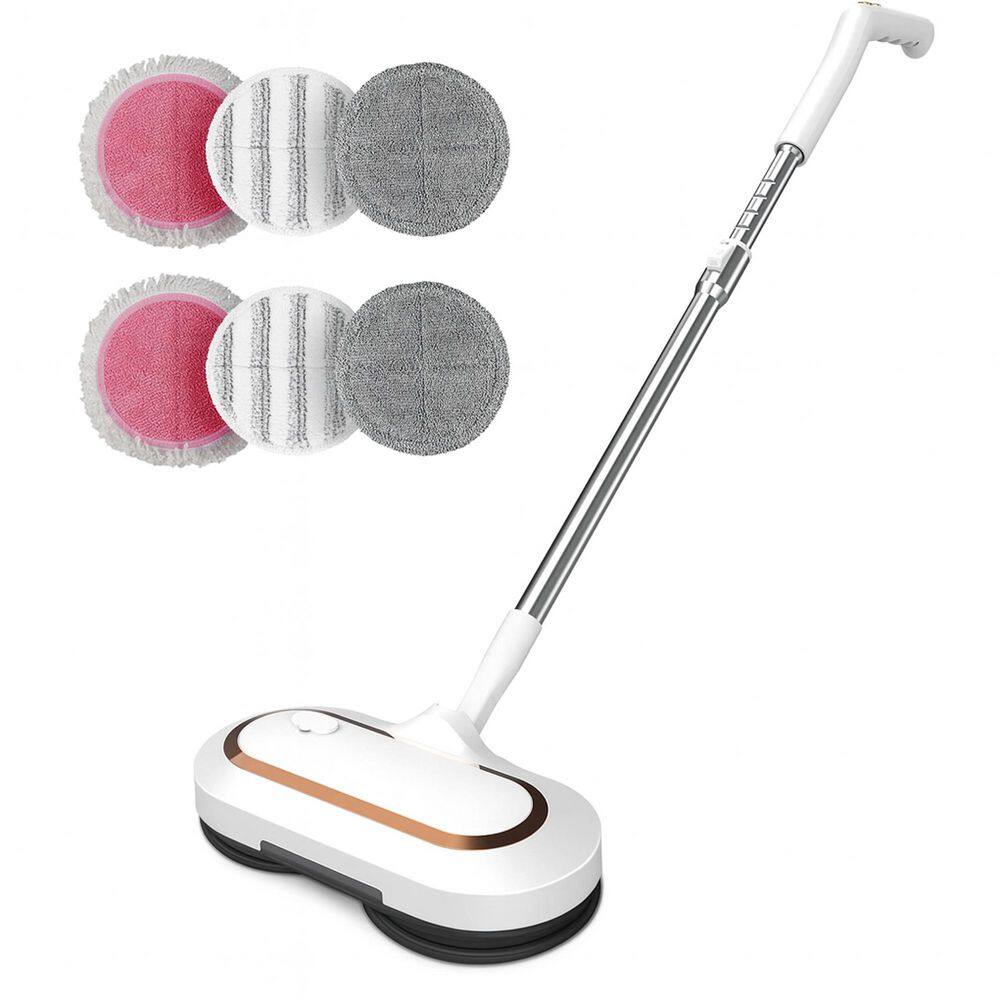 Commercial Cordless Floor Mop for Hardwood, Tile, Laminate Cleaning in White with Dual Spin Head and LED Light price history on PriceWatchPro