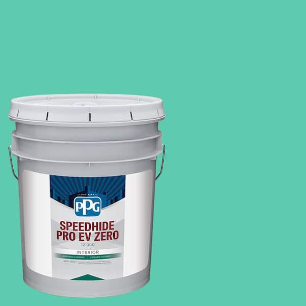 PPG Speedhide Pro EV Zero 5 gal. PPG1229-4 Tropical Tide Flat Interior Paint