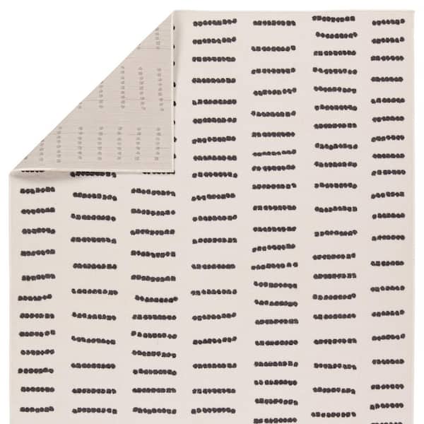 Javyn 5 ft. x 8 ft. Cream/Charcoal Dotted Indoor/Outdoor Area Rug