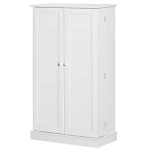 41 in. Wood Pantry Organizer with Double Doors and Adjustable Shelves in White