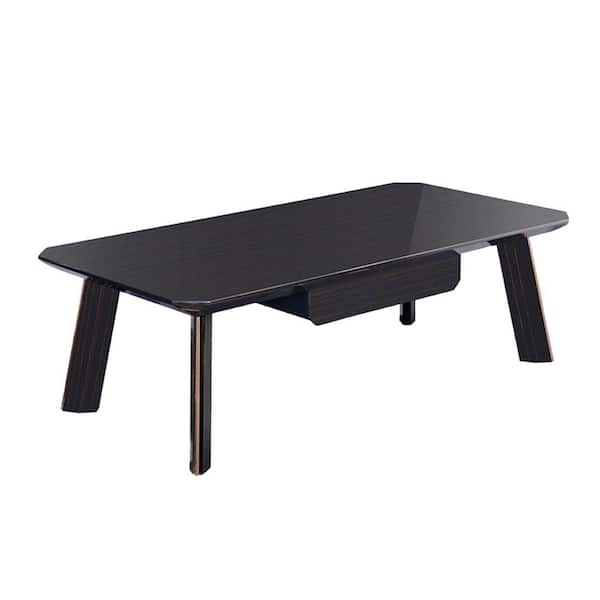 Benjara 28 in. Black Rectangle Wood Top Coffee Table