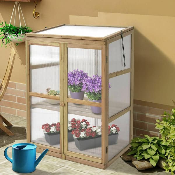 Costway 22.5 in. x 30.0 in. Garden Portable Wooden Green House