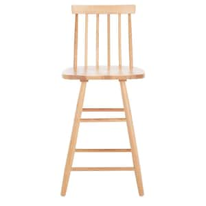 May 25 in. Natural Mid-Back Wood Frame Counter Stool with Foot Rest