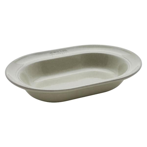 Ceramic Dinnerware 10 in. Oval Serving Dish Serving Bowl 13.4 oz. - White Truffle
