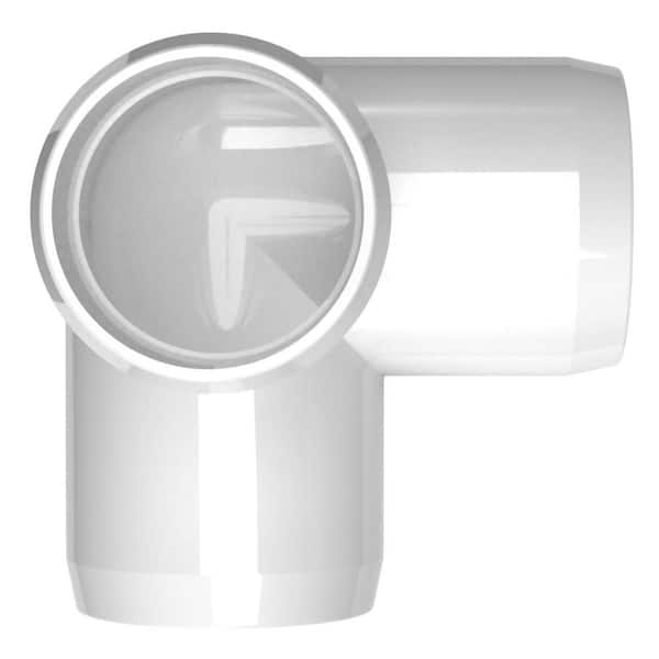 PVC Elbow Corner Side Outlet Tee Fitting Furniture Grade 3way 1 inch 3way 1 inch White Pack of 5 