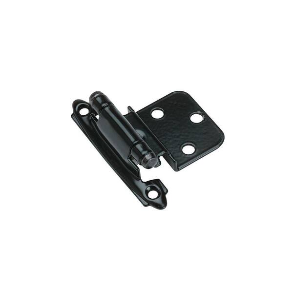 Amerock 3/8 in. Inset Black Self-Closing Face Mount Hinge