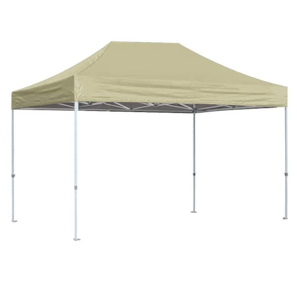 Terracemaster Commercial 8 ft. x 12 ft. Beige Pop Up Canopy Tent with Roller Bag