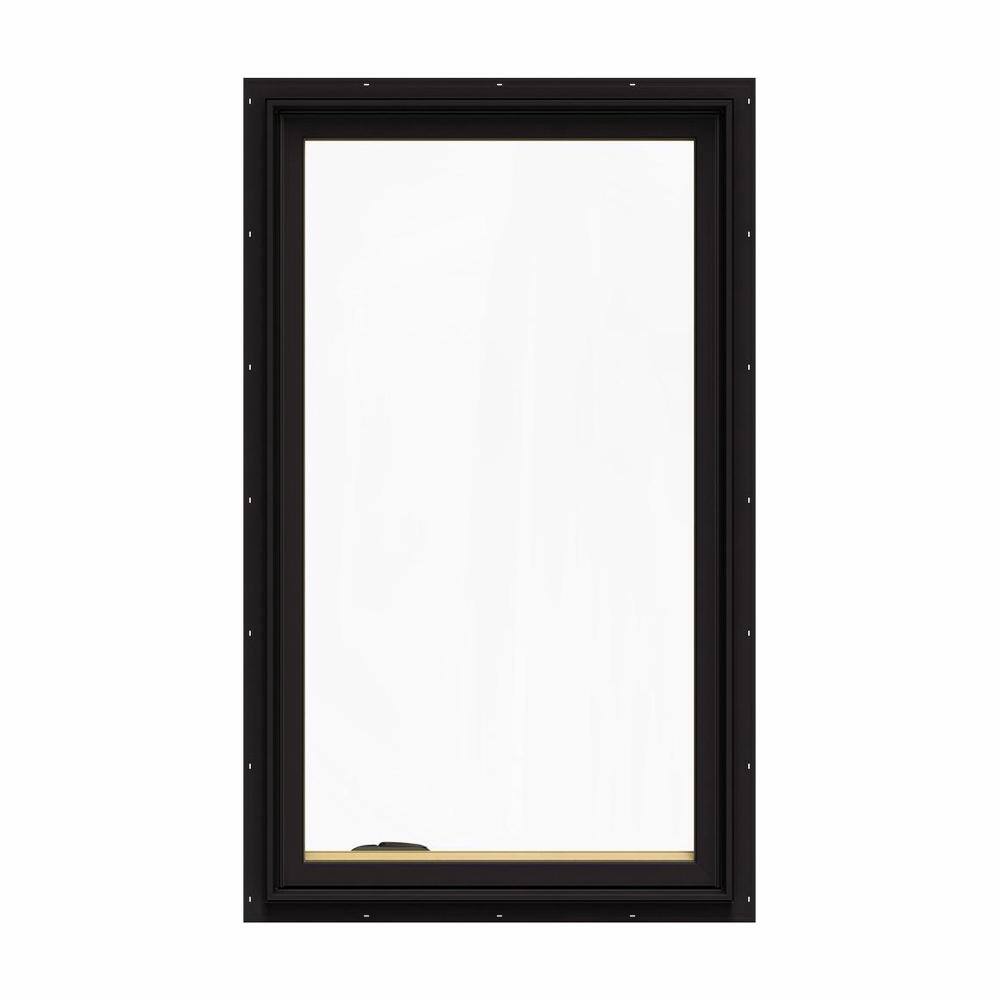 JELD-WEN 28.75 in. x 48.75 in. W-2500 Series Black Painted Clad Wood ...