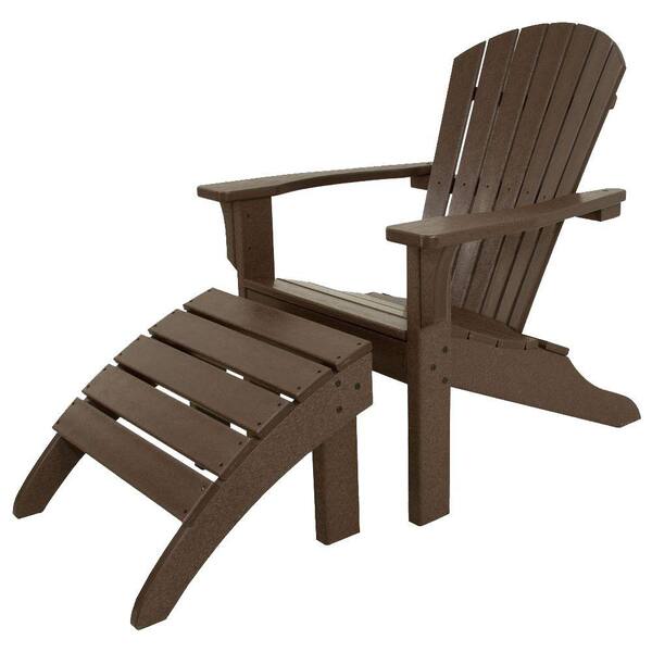 Ivy Terrace Classics Mahogany 2-Piece Shell Back Plastic Patio Adirondack Chair
