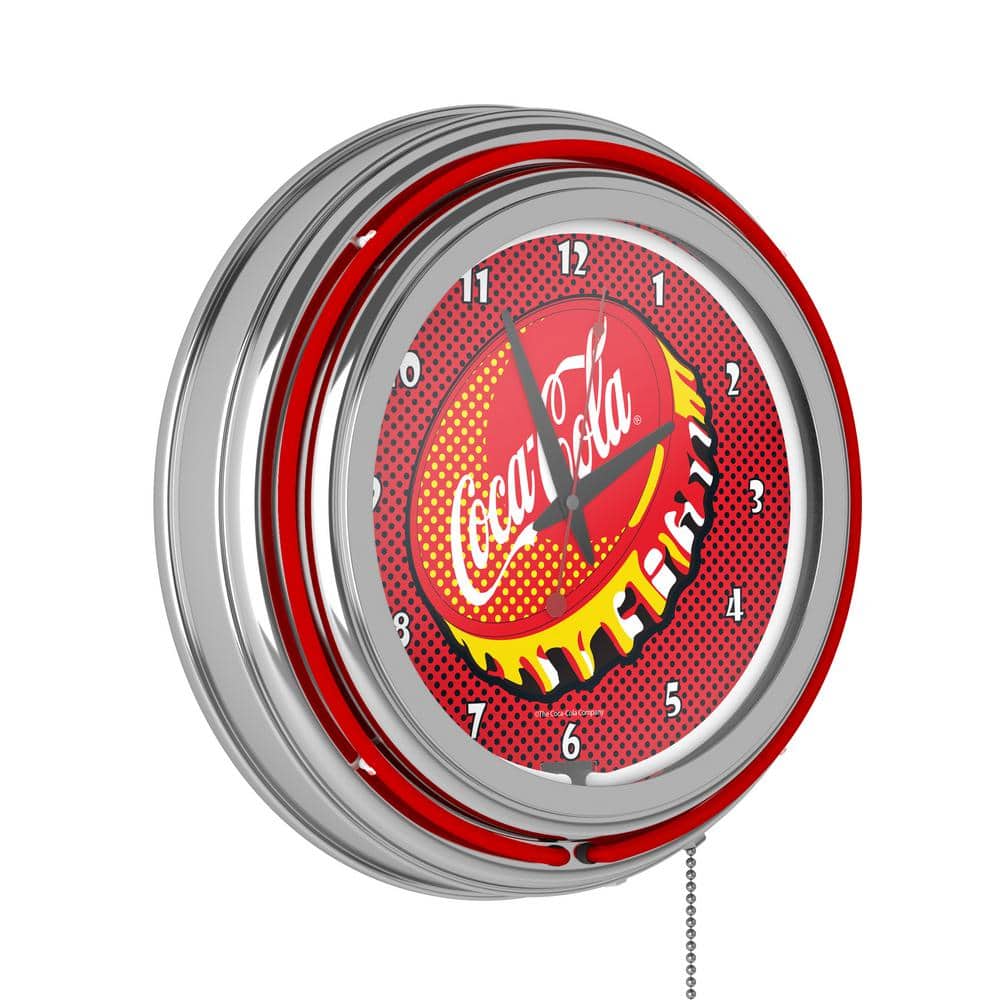 Coca-Cola Red Pop Art Cap Lighted Analog Neon Clock COKE8POP-HD - The Home  Depot
