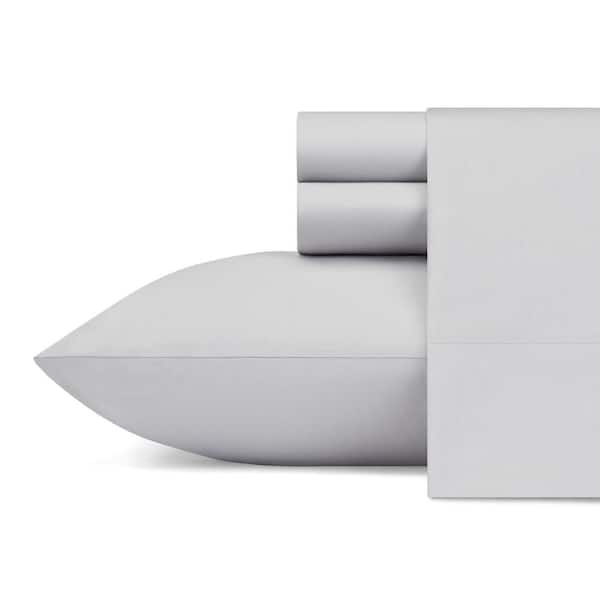 Nautica Solid 3-Piece Gray Percale Cotton Twin Sheet Set