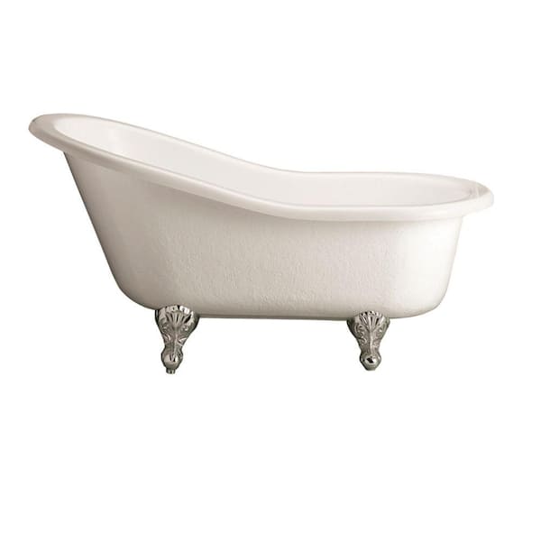 Pegasus 5 ft. Acrylic Ball and Claw Feet Slipper Tub in Bisque