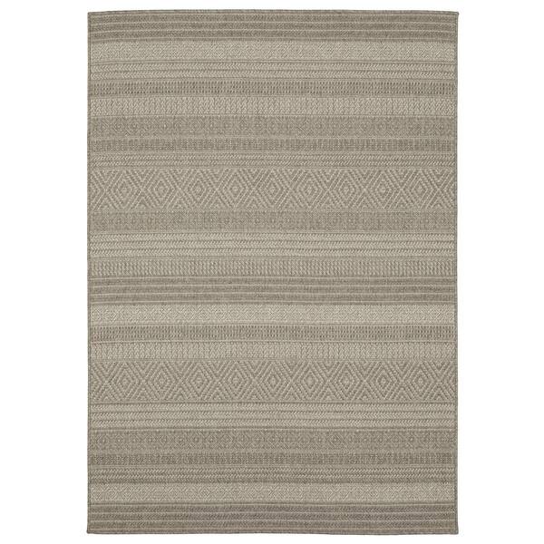 AVERLEY HOME Cliffs Gray 8 ft. x 10 ft. Stripe Polypropylene Indoor/Outdoor Area Rug