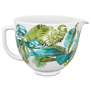5 Qt. Tropical Floral Patterned Ceramic Bowl