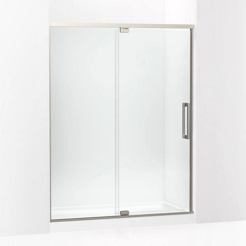 Statement 60 in. W x 76 in. H Pivot Framed Shower Door in Anodized Brushed Nickel Finish with Clear Glass price history on PriceWatchPro