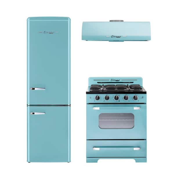Classic Retro 30-inch 3.9 cu. ft. Retro Gas Range with Convection Oven in  Ocean Mist Turquoise