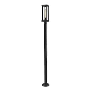 Glenwood 1-Light Black 93.75 in. Aluminum Hardwired Outdoor Weather Resistant Post Light Set with No Bulb Included