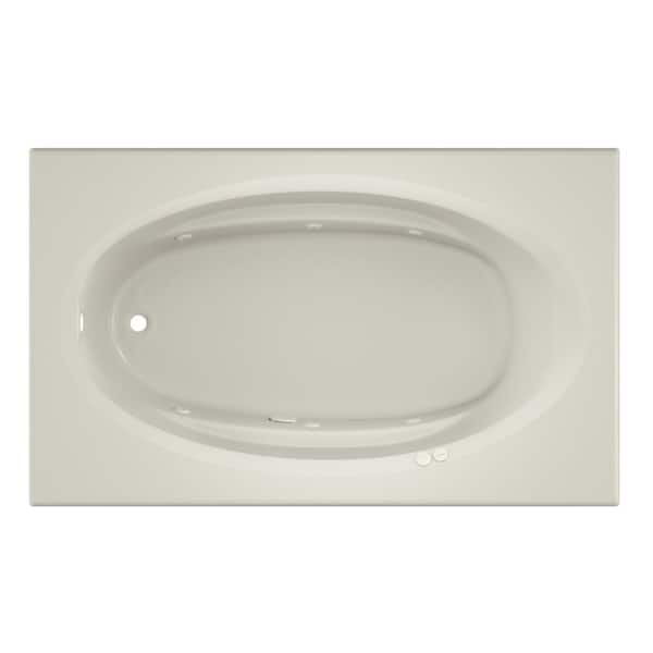 JACUZZI Signature 72 in. x 42 in. Rectangular Whirlpool Bathtub with Left Drain in Oyster with Heater