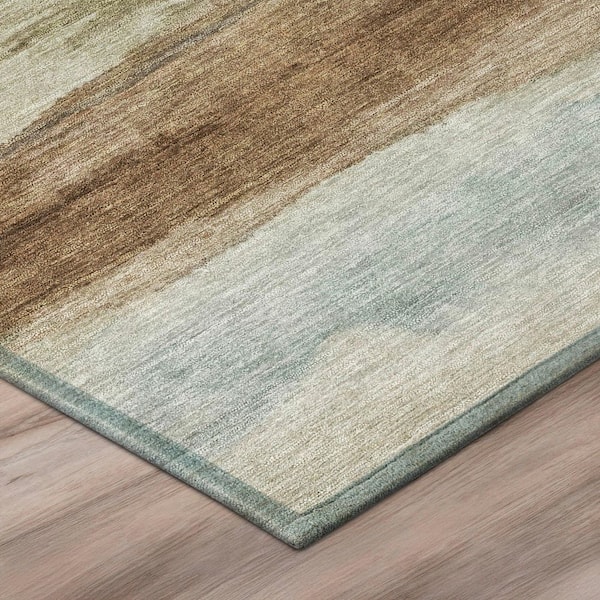 Chantille Machine Washable Indoor/Outdoor Abstract ACN3008 Mocha 9 ft. x 12 ft. Area Rug